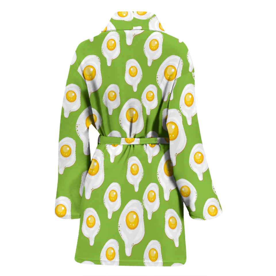 Fried Eggs Pattern Print Design 01 Women's Bathrobe