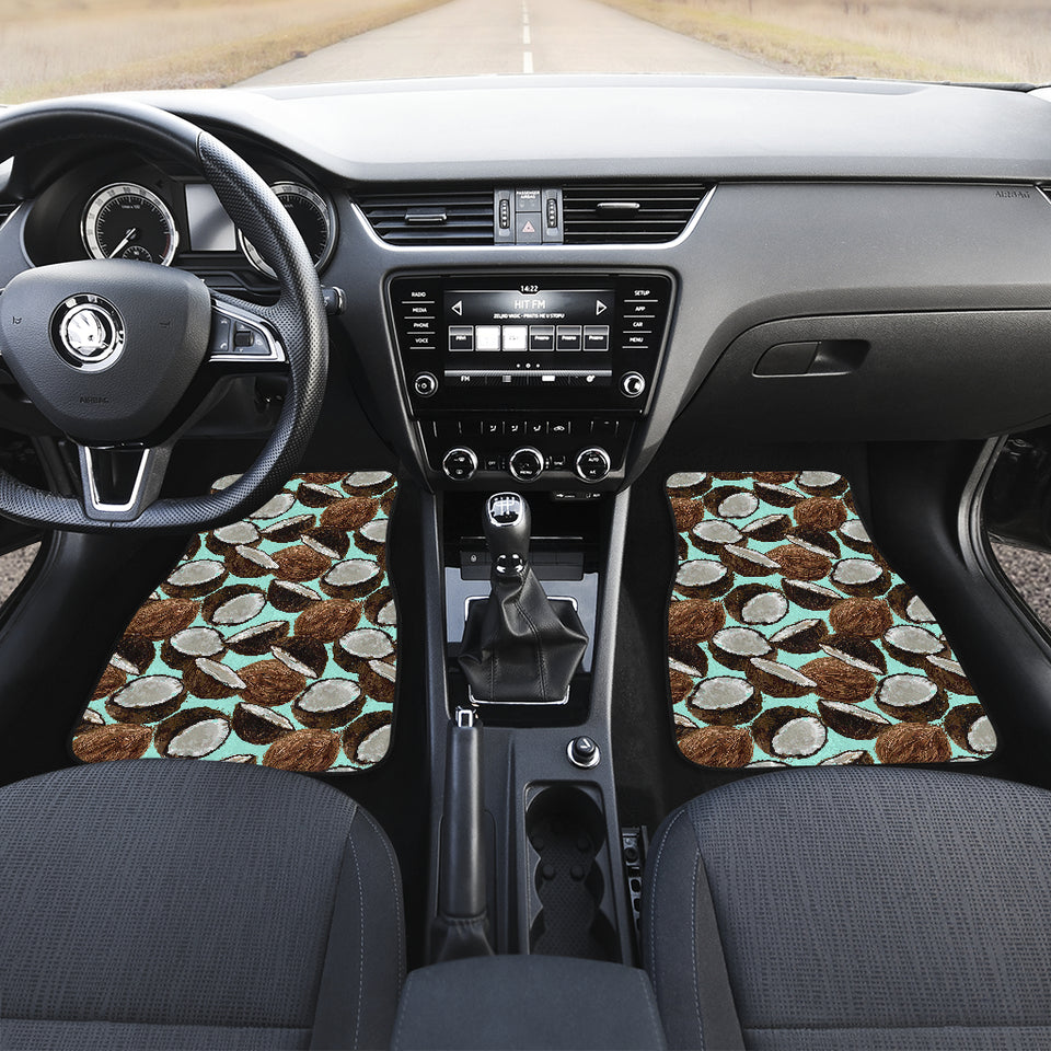 Coconut Pattern Print Design 03 Front and Back Car Mats