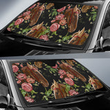 Horse Head Wild Roses Pattern Car Sun Shade