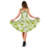 Cute Frog Dragonfly Pattern Sleeveless Midi Dress