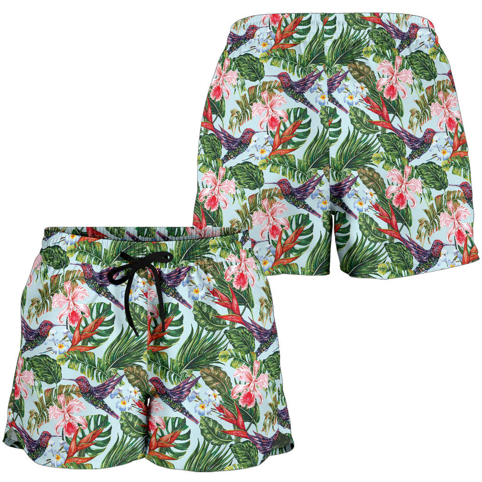 Hummingbird Pattern Print Design 05 Women Shorts