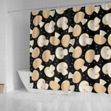 Champignon Mushroom Pattern Shower Curtain Fulfilled In US