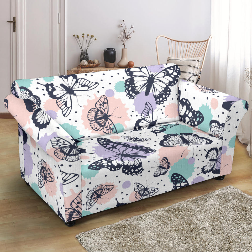 Butterfly Pattern Loveseat Couch Slipcover