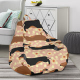 Dachshund Floral Background Bean Bag Cover