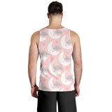 Cute moon cloud star pattern pink dot background Men Tank Top