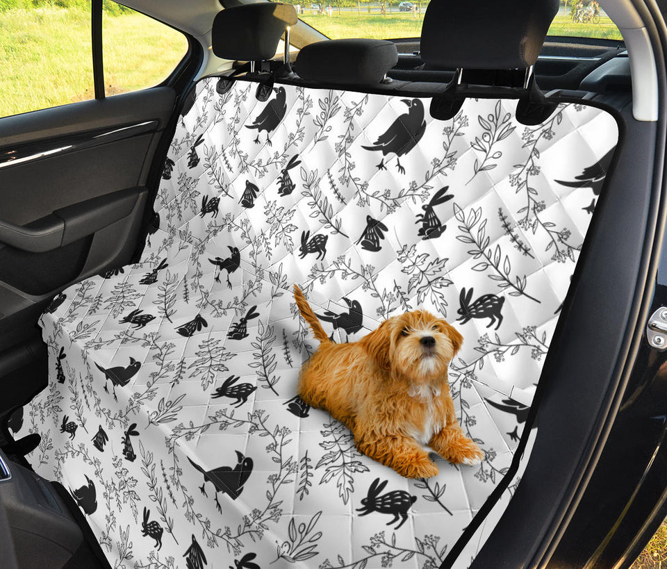 Crows Floral Wreath Rabbit Pattern Dog Car Seat Covers