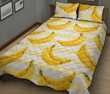 Banana pattern blackground Quilt Bed Set