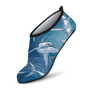 Shark Hand Drawn Aqua Shoes