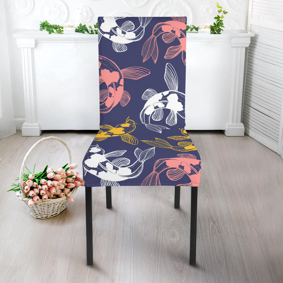 Koi Fish Carp Fish Pattern Dining Chair Slipcover