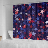 Red Blue Star Pattern Shower Curtain Fulfilled In US