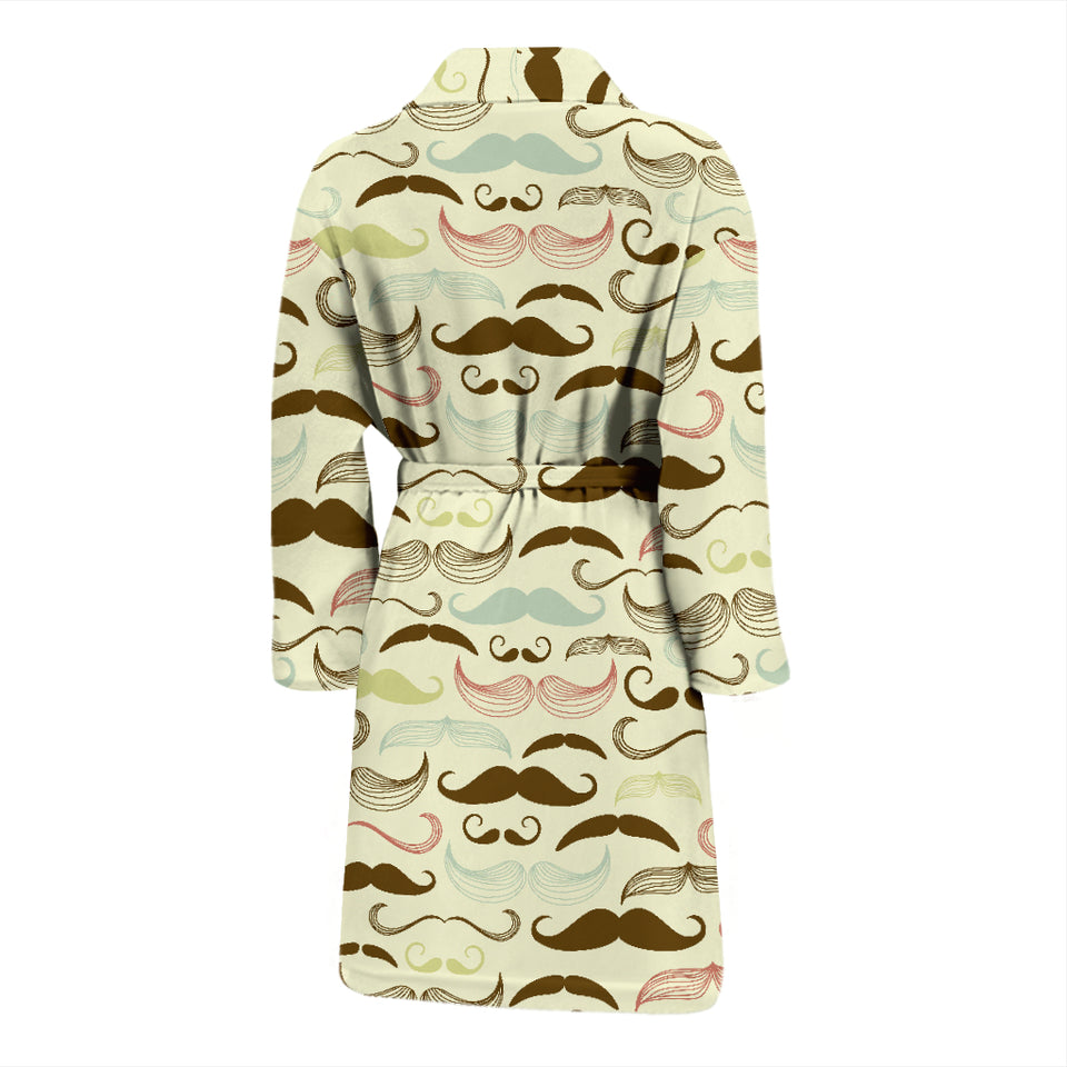Mustache Beard Pattern Print Design 01 Men's Bathrobe