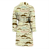 Mustache Beard Pattern Print Design 01 Men's Bathrobe