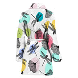 Dragonflies Ginkgo Leaves Pattern Women'S Bathrobe