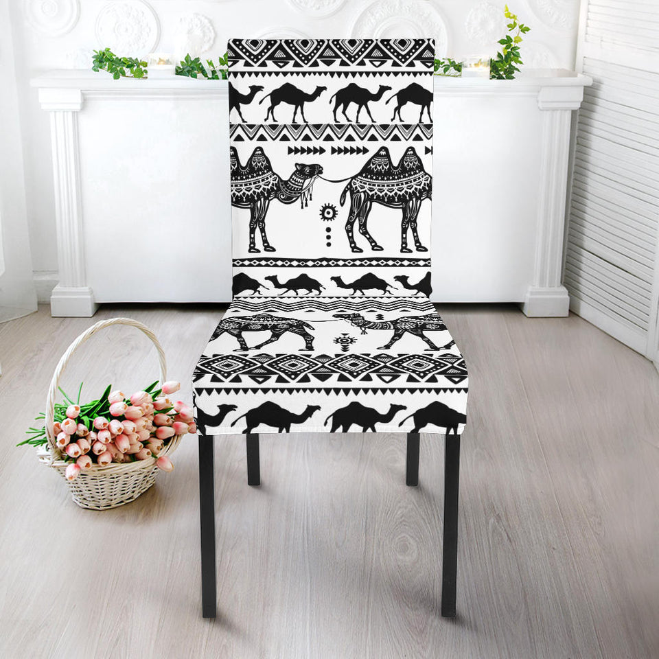 Camel Polynesian Tribal Pattern Dining Chair Slipcover