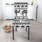 Camel Polynesian Tribal Pattern Dining Chair Slipcover