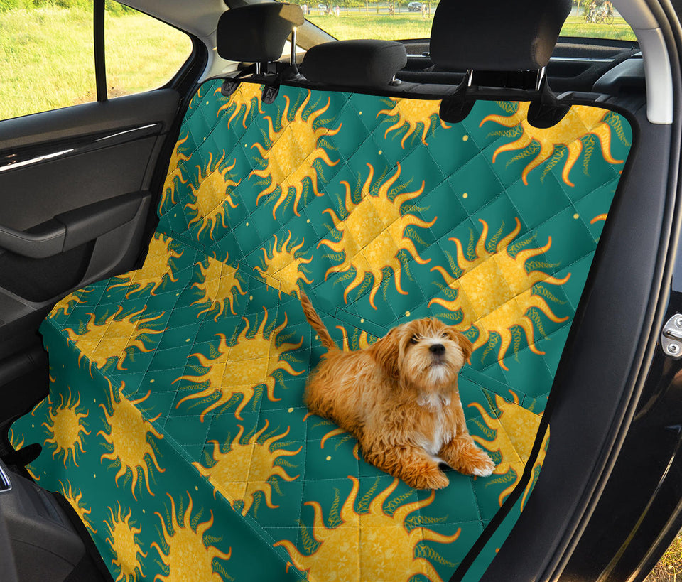 Sun Green Background Dog Car Seat Covers
