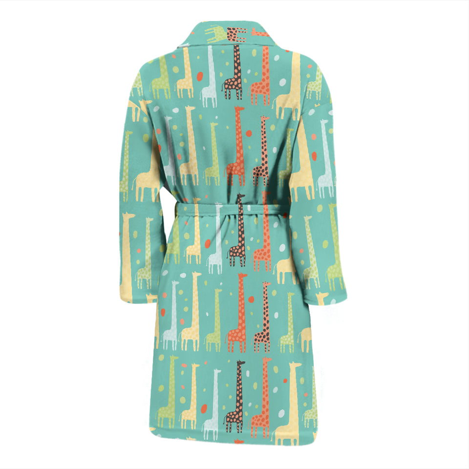 Giraffe Pattern Print Design 01 Men's Bathrobe