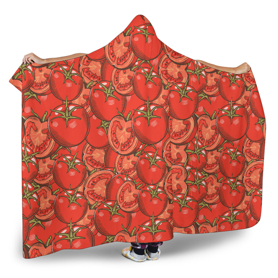 Red Tomato Pattern Hooded Blanket