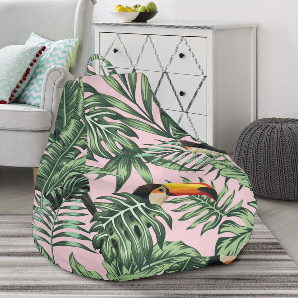 Toucan Tropical Green Jungle Palm Pattern Bean Bag Cover