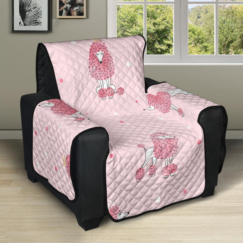 Poodle dog pink color theme Recliner Cover Protector