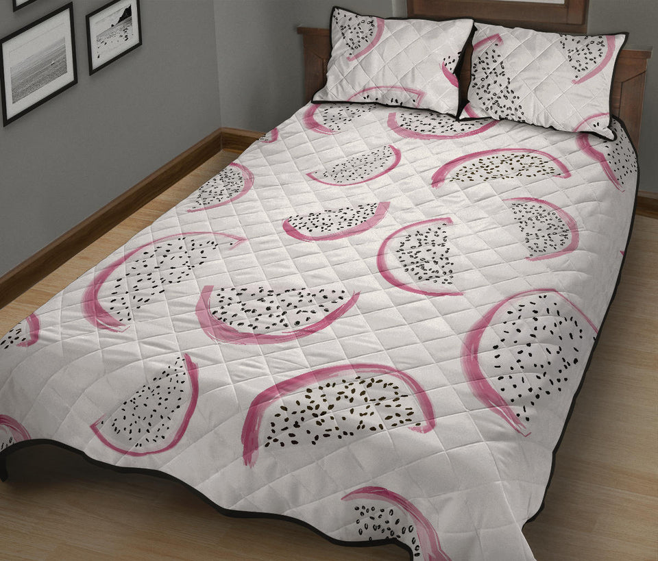 dragon fruit pattern Quilt Bed Set