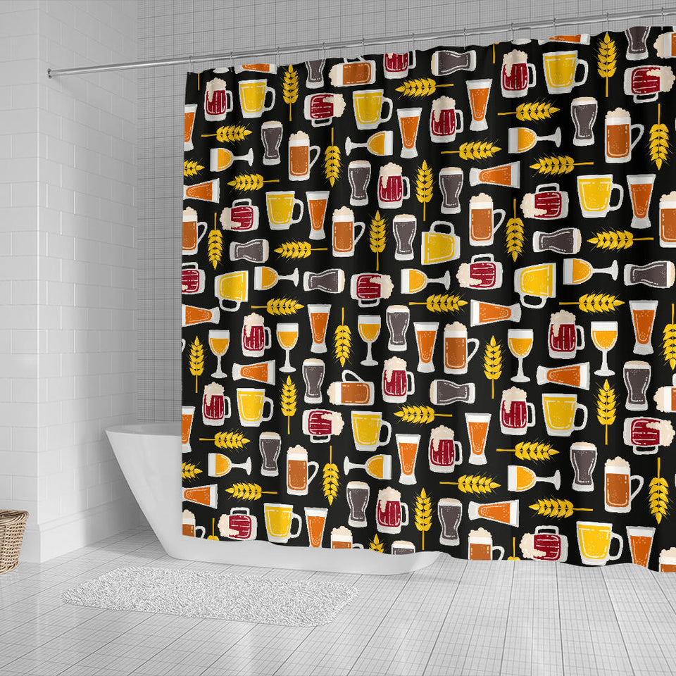 Beer Type Pattern Shower Curtain Fulfilled In US