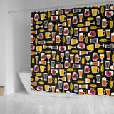 Beer Type Pattern Shower Curtain Fulfilled In US