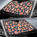 Christmas Gingerbread Cookie Pattern Car Sun Shade