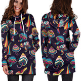Colorful Mushroom Pattern Women'S Hoodie Dress