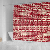 Dachshund Nordic Pattern Shower Curtain Fulfilled In US