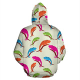 Colorful Chameleon Lizard Pattern Zip Up Hoodie
