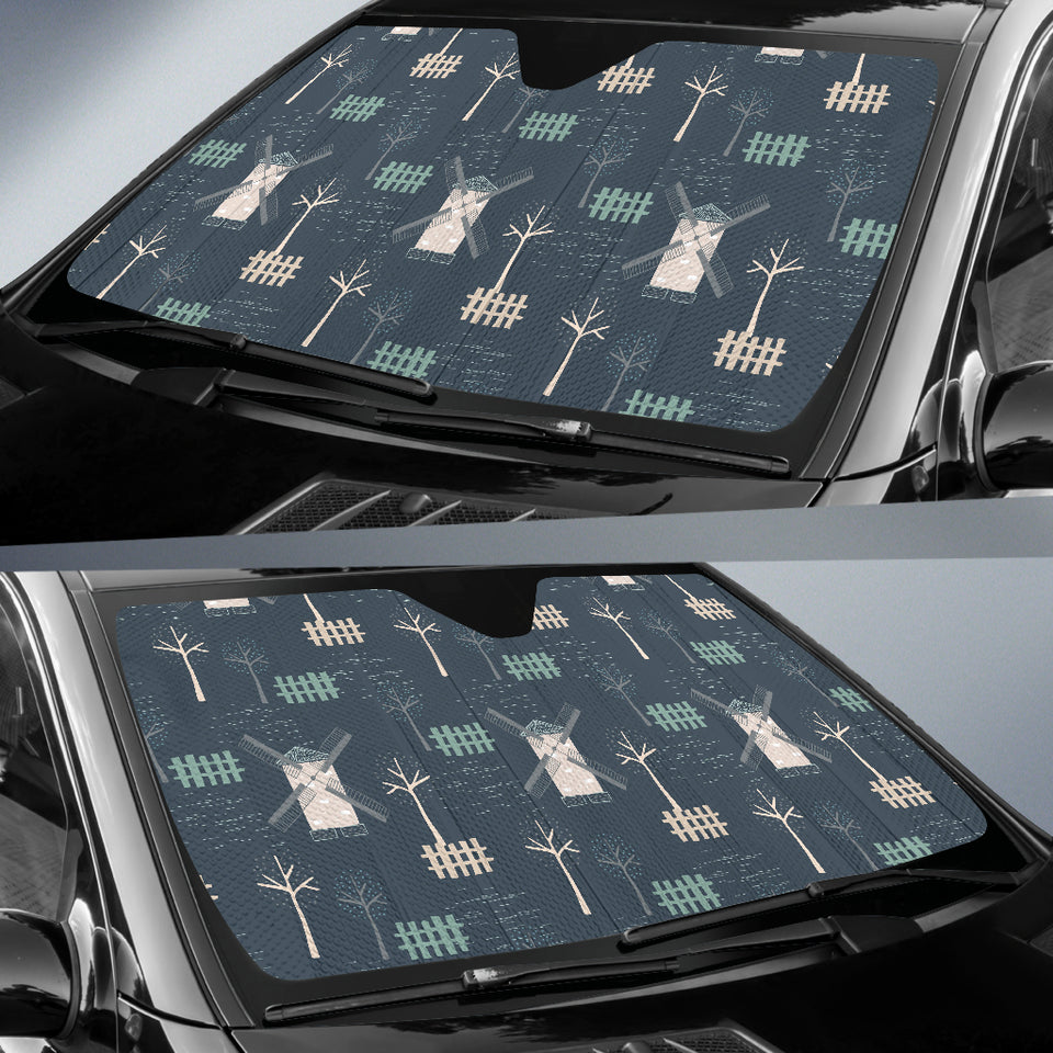 Windmill Tree Pattern Car Sun Shade