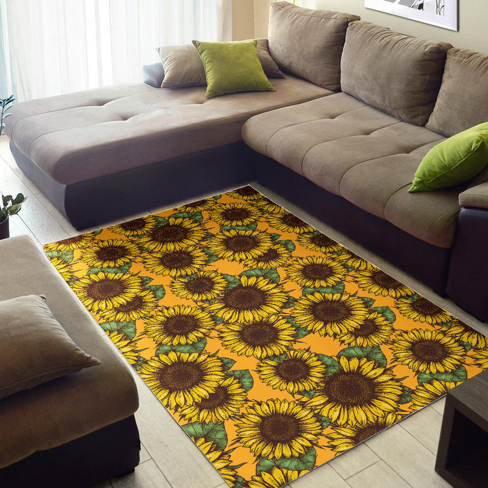 Sunflower Pattern Area Rug