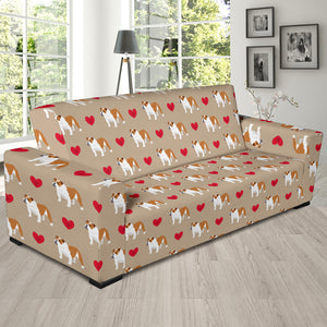 English Bulldog Pattern Print Design 05 Sofa Slipcover