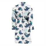 Pigeon Pattern Print Design 02 Men's Bathrobe