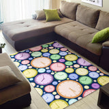 Colorful Clock Background Area Rug