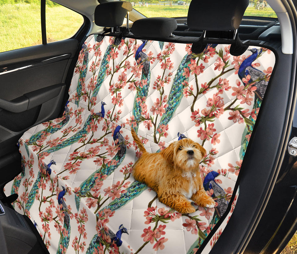 Peacock Tropical Flower Pattern Dog Car Seat Covers