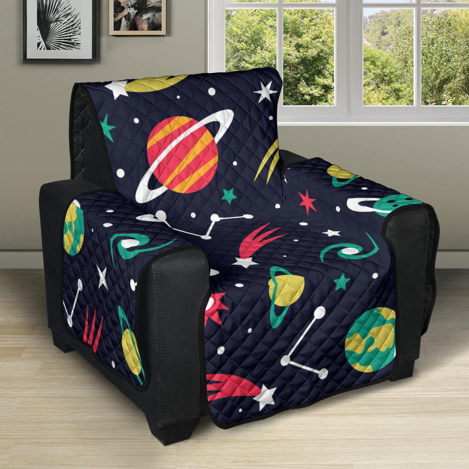 colorful space pattern planet star Recliner Cover Protector