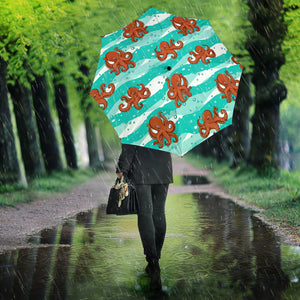 Octopuses Sea Wave Background Umbrella