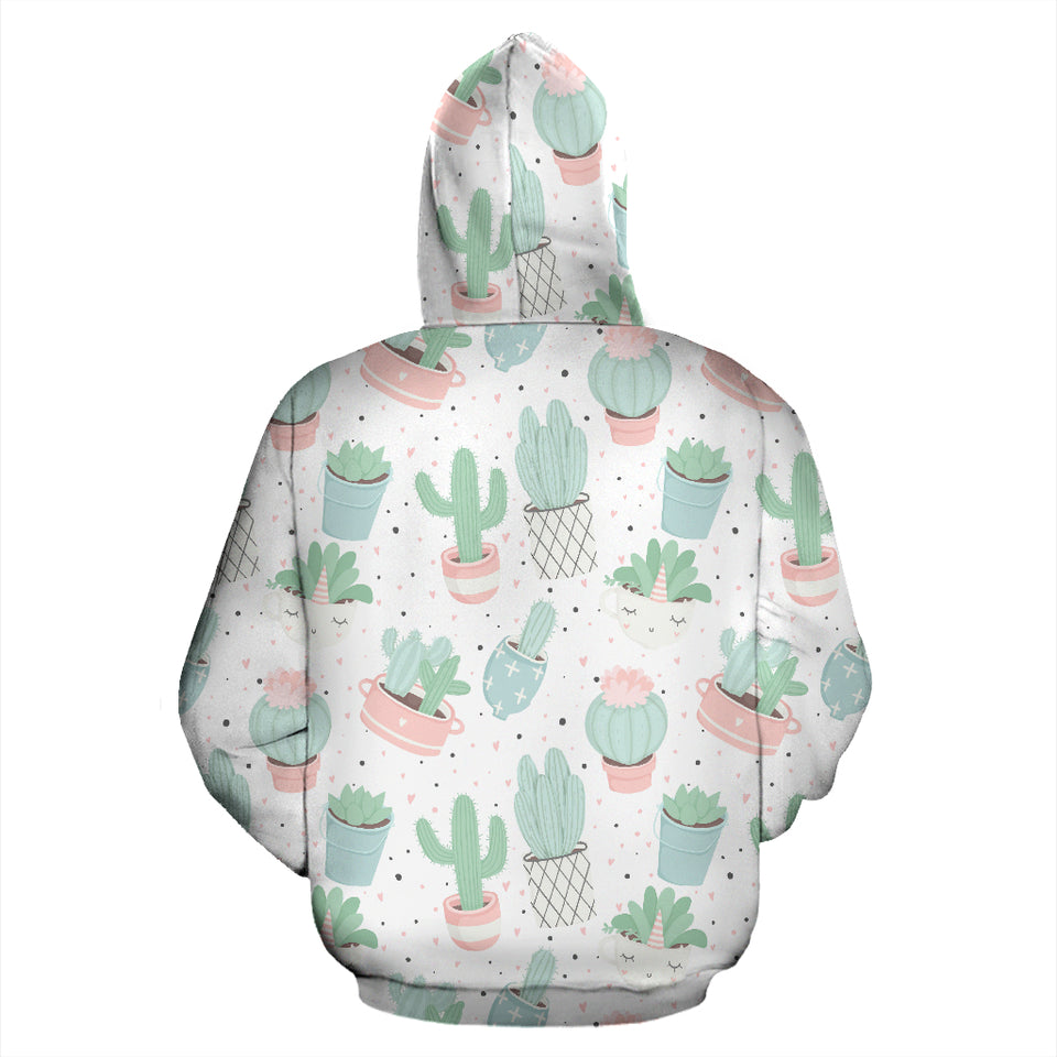 Pastel Colorcactus Pattern Copy Zip Up Hoodie