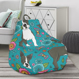 Boston Terrier Beautiful Flower Pattern Bean Bag Cover