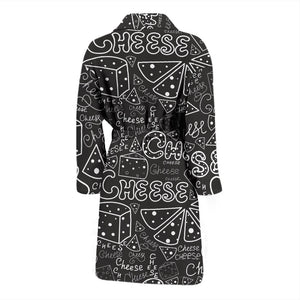 Handwritten Cheese Pattern Men'S Bathrobe