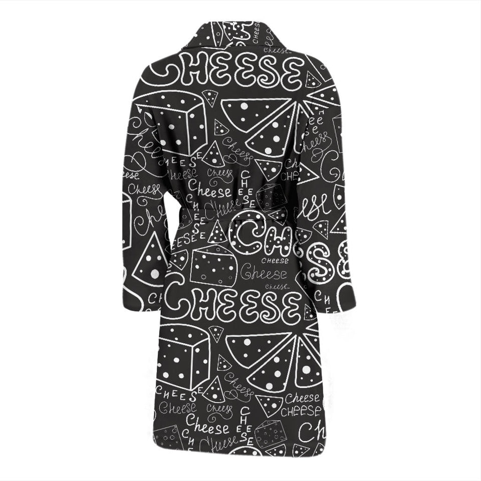 Handwritten Cheese Pattern Men'S Bathrobe