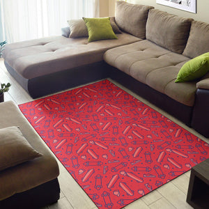 Skate Board Pattern Print Design 01 Area Rug