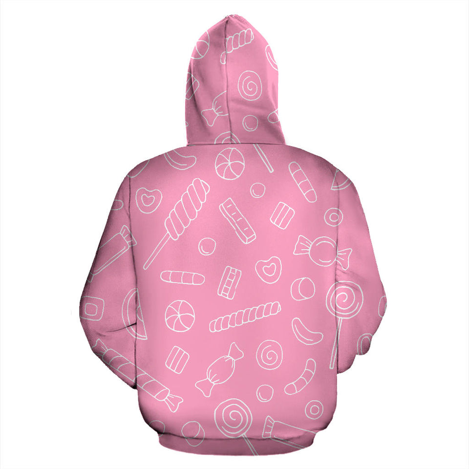 Sweet Candy Pink Background Men Women Pullover Hoodie