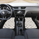 Mustache Beard Pattern Print Design 05 Front and Back Car Mats