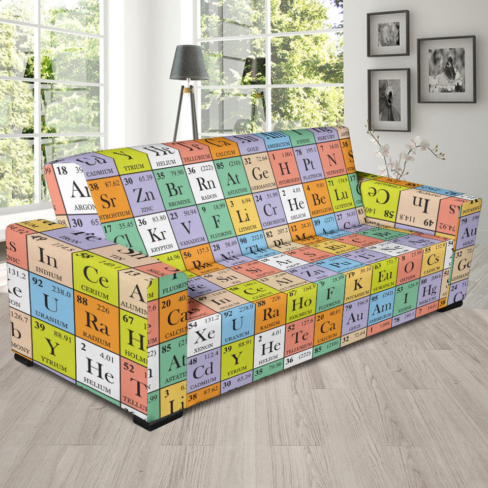 Chemistry Periodic Table Pattern Print Design 01 Sofa Slipcover