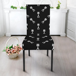 Engine Piston Black Theme Pattern Print Design 03 Dining Chair Slipcover