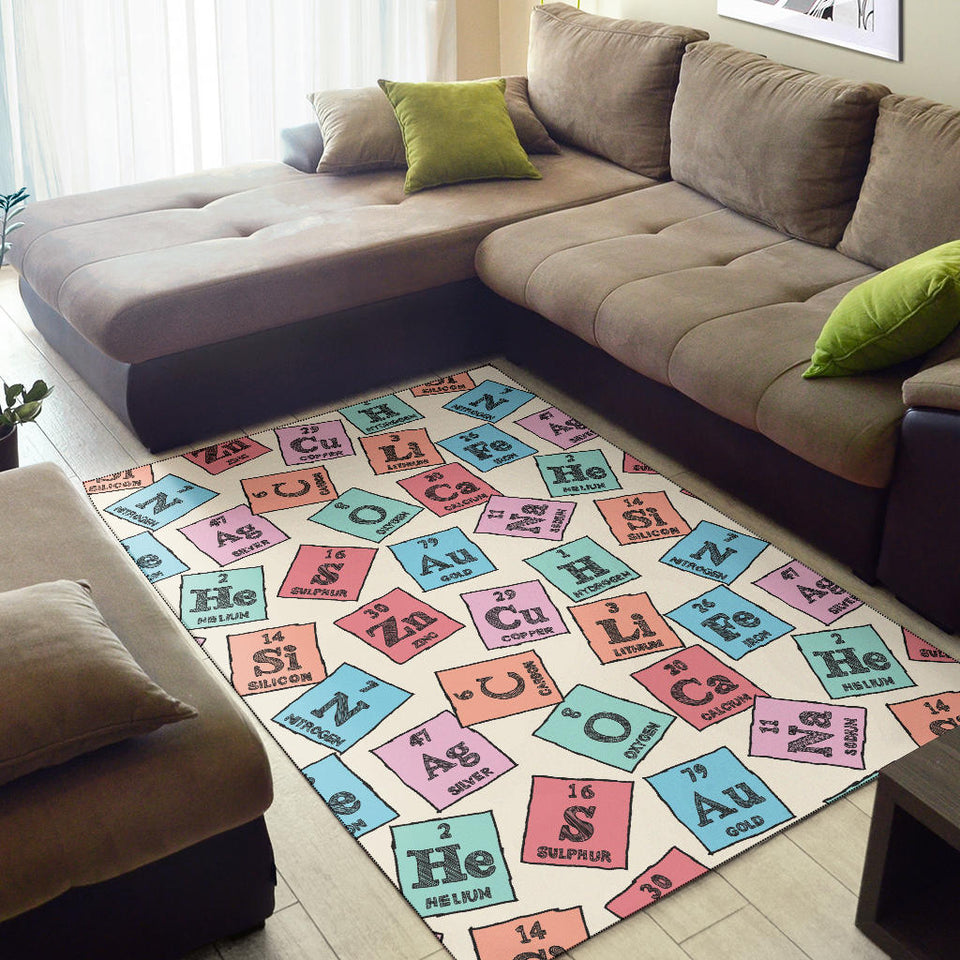 Chemistry Periodic Table Pattern Print Design 02 Area Rug