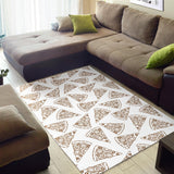 Hand Drawn Pizza Pattern Area Rug